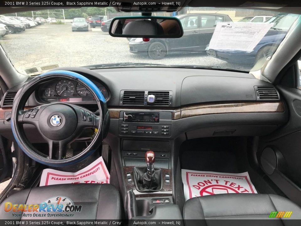 2001 BMW 3 Series 325i Coupe Black Sapphire Metallic / Grey Photo #12