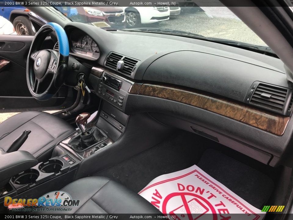 2001 BMW 3 Series 325i Coupe Black Sapphire Metallic / Grey Photo #14