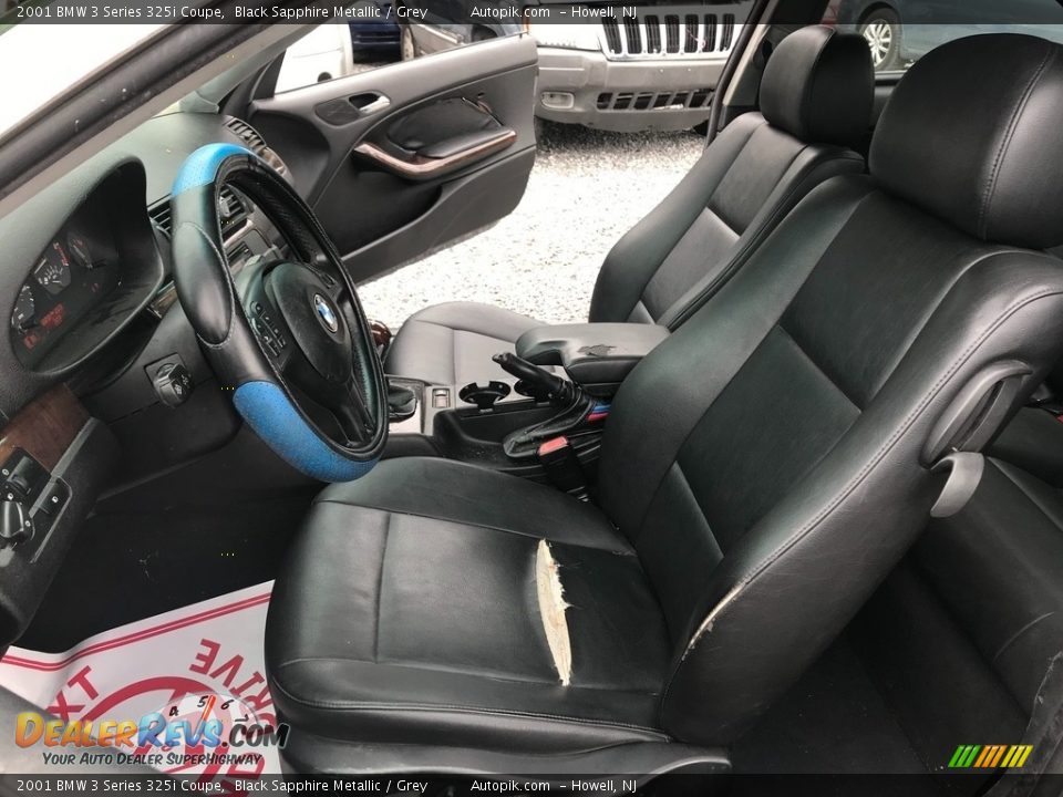 2001 BMW 3 Series 325i Coupe Black Sapphire Metallic / Grey Photo #15