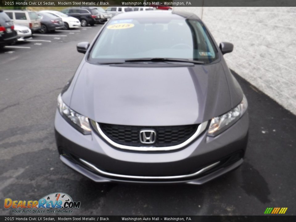 2015 Honda Civic LX Sedan Modern Steel Metallic / Black Photo #3