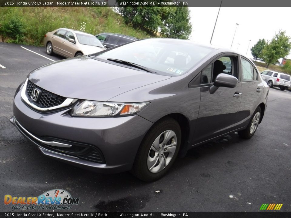 2015 Honda Civic LX Sedan Modern Steel Metallic / Black Photo #4
