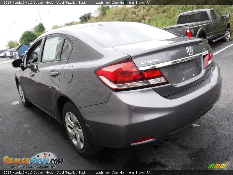 2015 Honda Civic LX Sedan Modern Steel Metallic / Black Photo #6