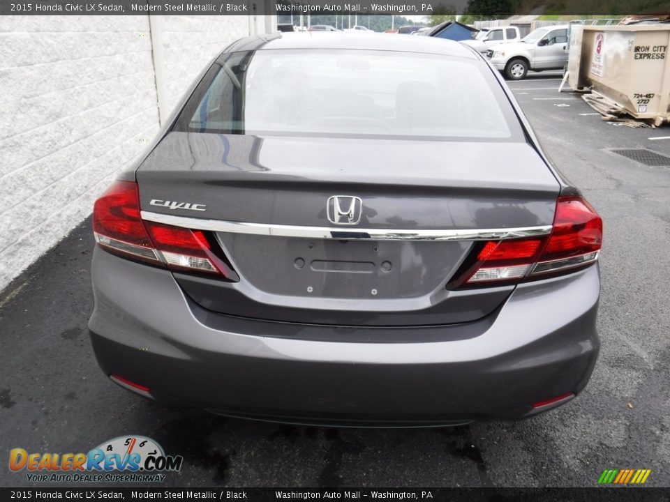 2015 Honda Civic LX Sedan Modern Steel Metallic / Black Photo #7