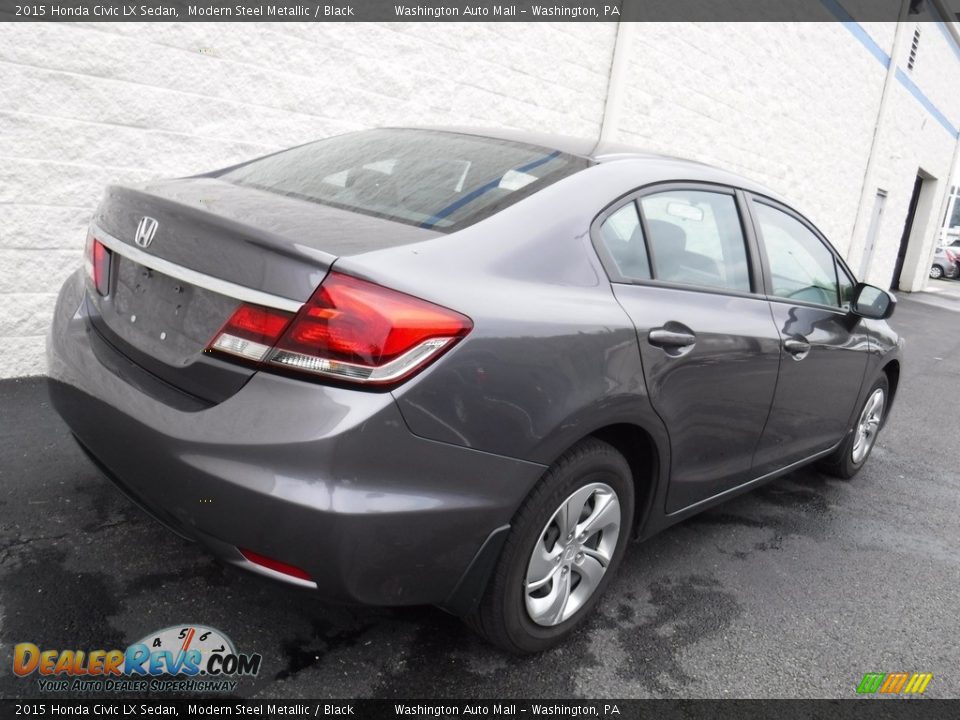 2015 Honda Civic LX Sedan Modern Steel Metallic / Black Photo #8