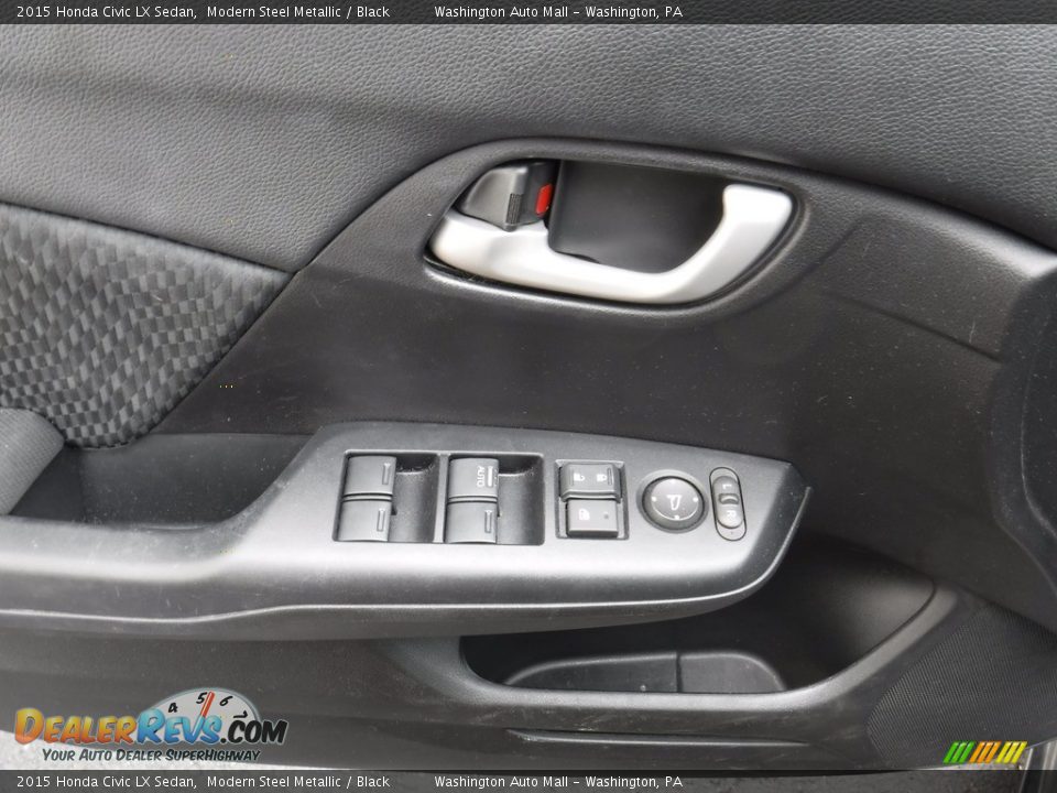 2015 Honda Civic LX Sedan Modern Steel Metallic / Black Photo #10