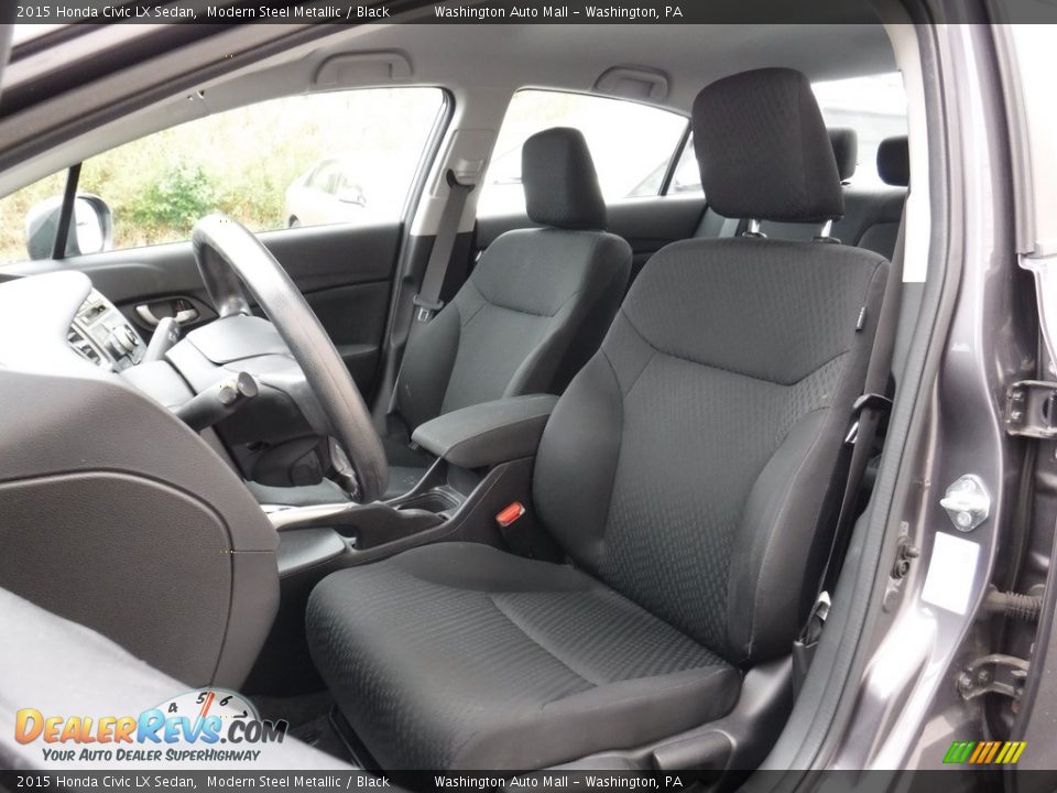 2015 Honda Civic LX Sedan Modern Steel Metallic / Black Photo #11