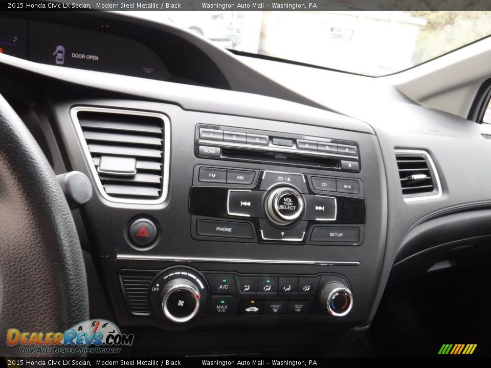 2015 Honda Civic LX Sedan Modern Steel Metallic / Black Photo #13