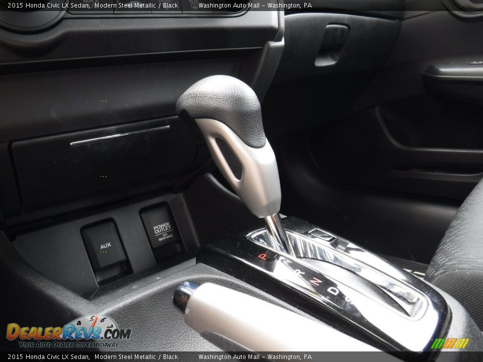 2015 Honda Civic LX Sedan Modern Steel Metallic / Black Photo #14