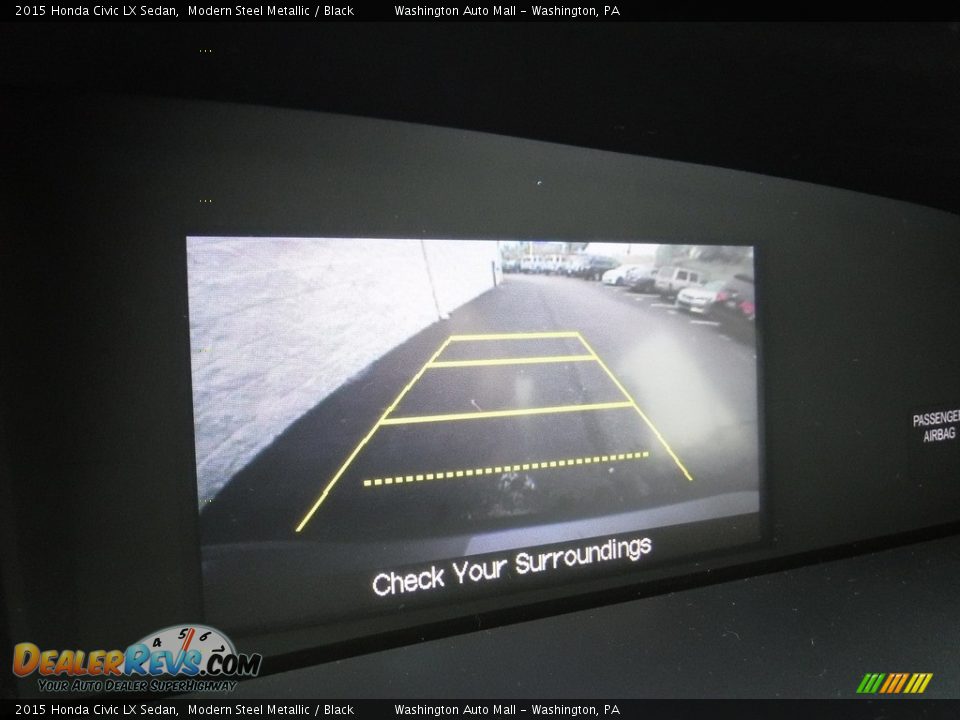 2015 Honda Civic LX Sedan Modern Steel Metallic / Black Photo #16