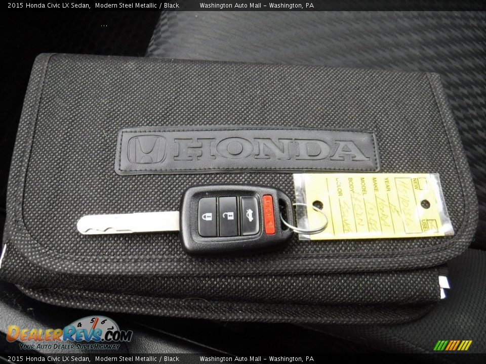 2015 Honda Civic LX Sedan Modern Steel Metallic / Black Photo #18