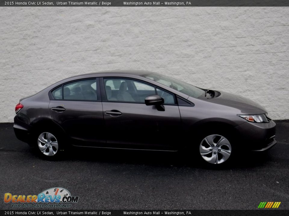 2015 Honda Civic LX Sedan Urban Titanium Metallic / Beige Photo #2