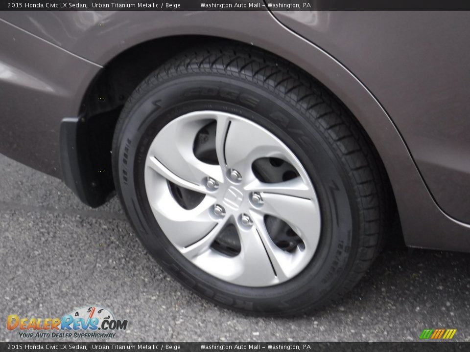 2015 Honda Civic LX Sedan Urban Titanium Metallic / Beige Photo #3