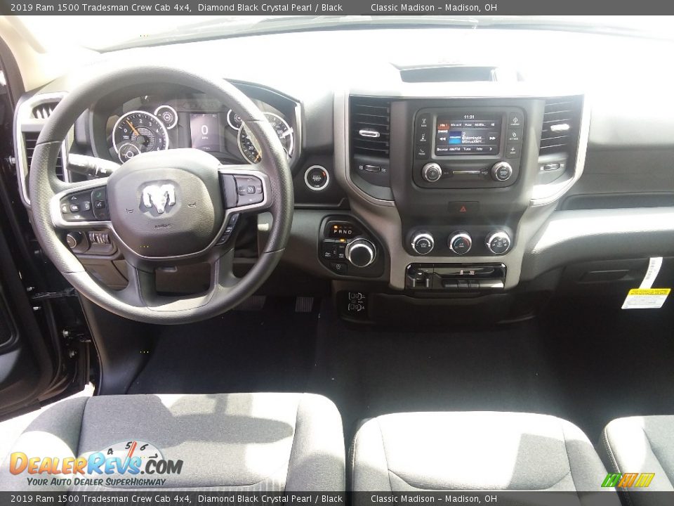 2019 Ram 1500 Tradesman Crew Cab 4x4 Diamond Black Crystal Pearl / Black Photo #6