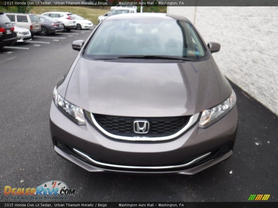 2015 Honda Civic LX Sedan Urban Titanium Metallic / Beige Photo #4