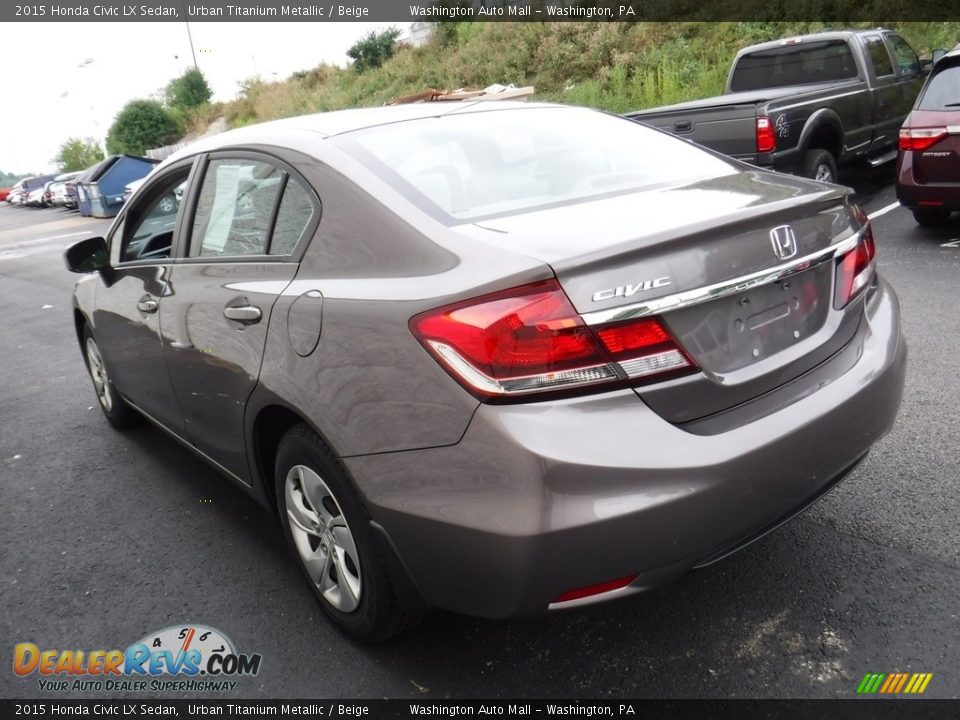 2015 Honda Civic LX Sedan Urban Titanium Metallic / Beige Photo #6