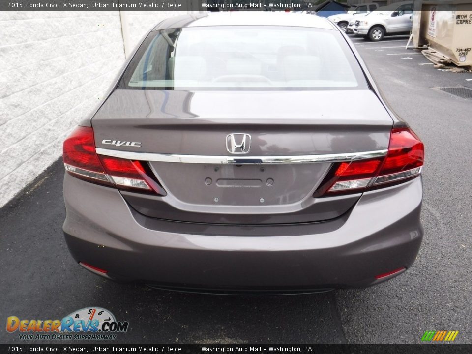 2015 Honda Civic LX Sedan Urban Titanium Metallic / Beige Photo #7