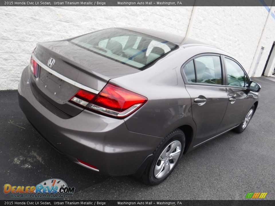 2015 Honda Civic LX Sedan Urban Titanium Metallic / Beige Photo #8