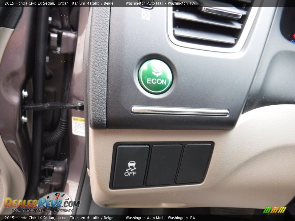 2015 Honda Civic LX Sedan Urban Titanium Metallic / Beige Photo #12
