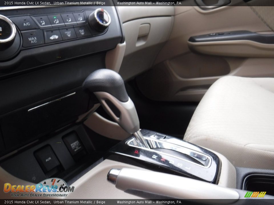 2015 Honda Civic LX Sedan Urban Titanium Metallic / Beige Photo #13