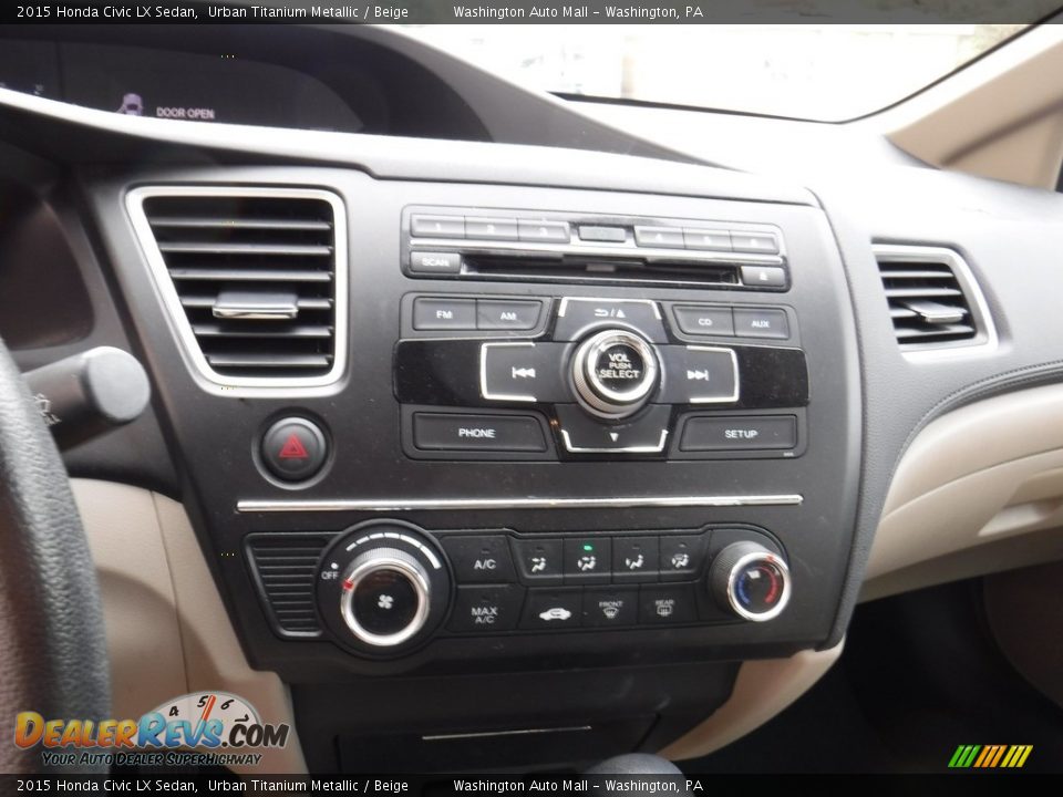 2015 Honda Civic LX Sedan Urban Titanium Metallic / Beige Photo #14