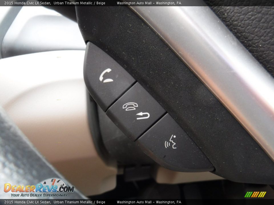 2015 Honda Civic LX Sedan Urban Titanium Metallic / Beige Photo #16