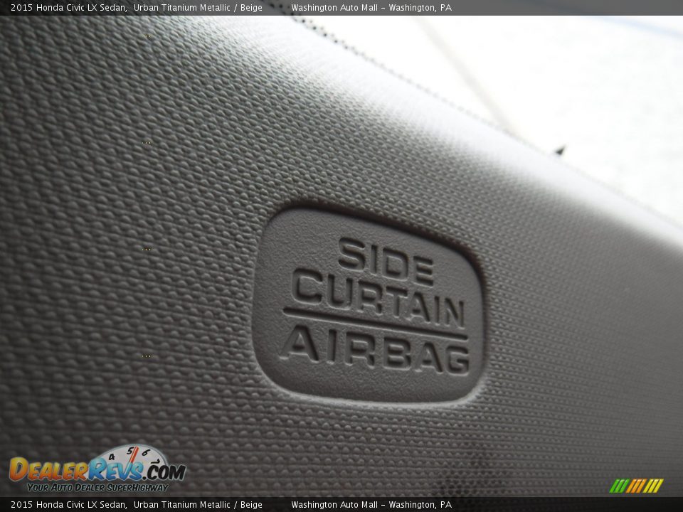 2015 Honda Civic LX Sedan Urban Titanium Metallic / Beige Photo #18