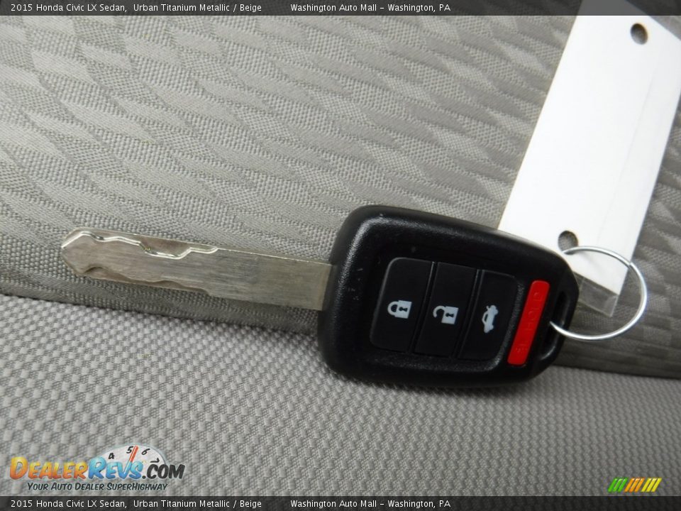 2015 Honda Civic LX Sedan Urban Titanium Metallic / Beige Photo #19