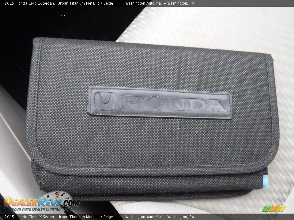 2015 Honda Civic LX Sedan Urban Titanium Metallic / Beige Photo #20
