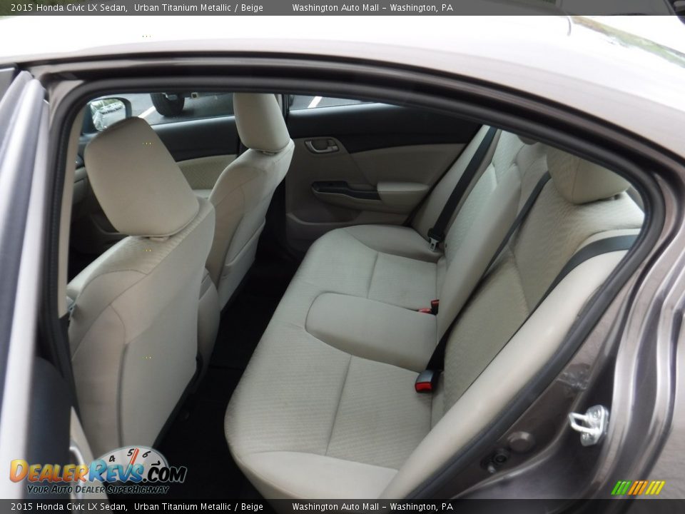 2015 Honda Civic LX Sedan Urban Titanium Metallic / Beige Photo #21