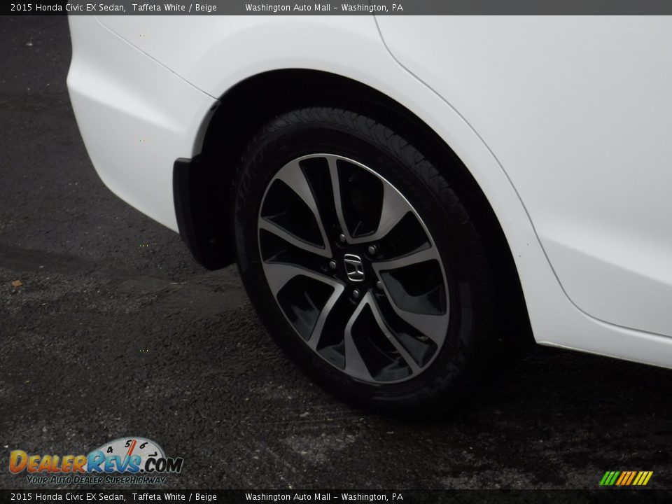 2015 Honda Civic EX Sedan Taffeta White / Beige Photo #3