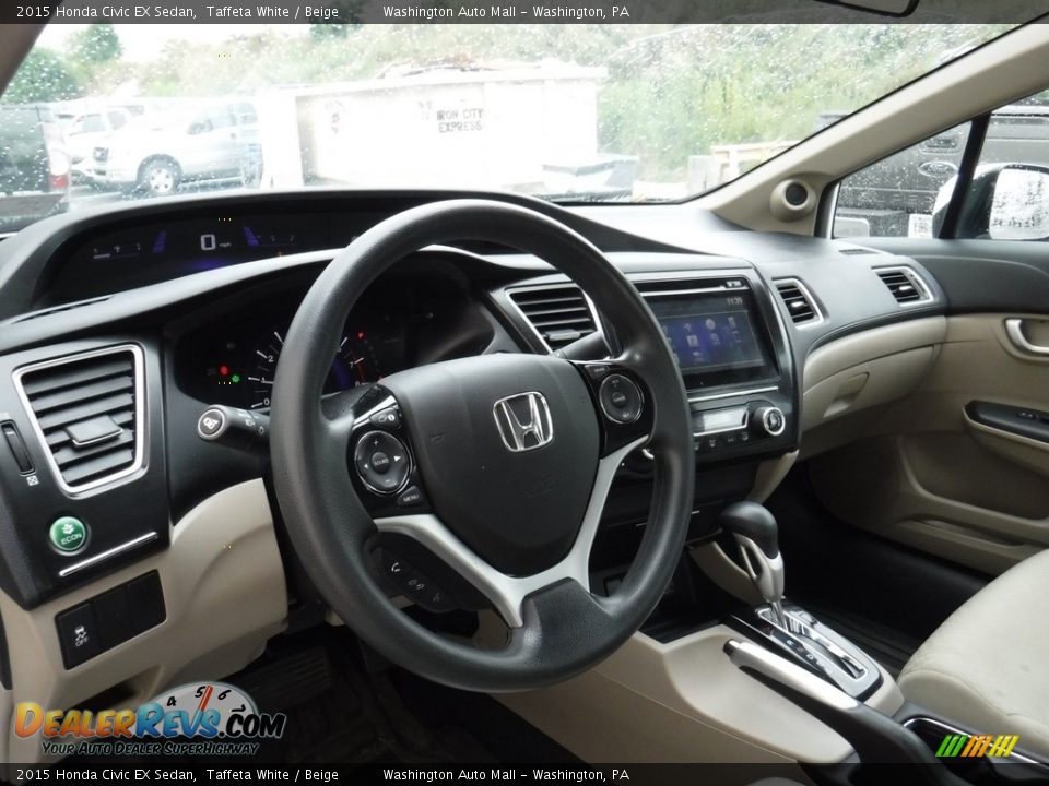 2015 Honda Civic EX Sedan Taffeta White / Beige Photo #11