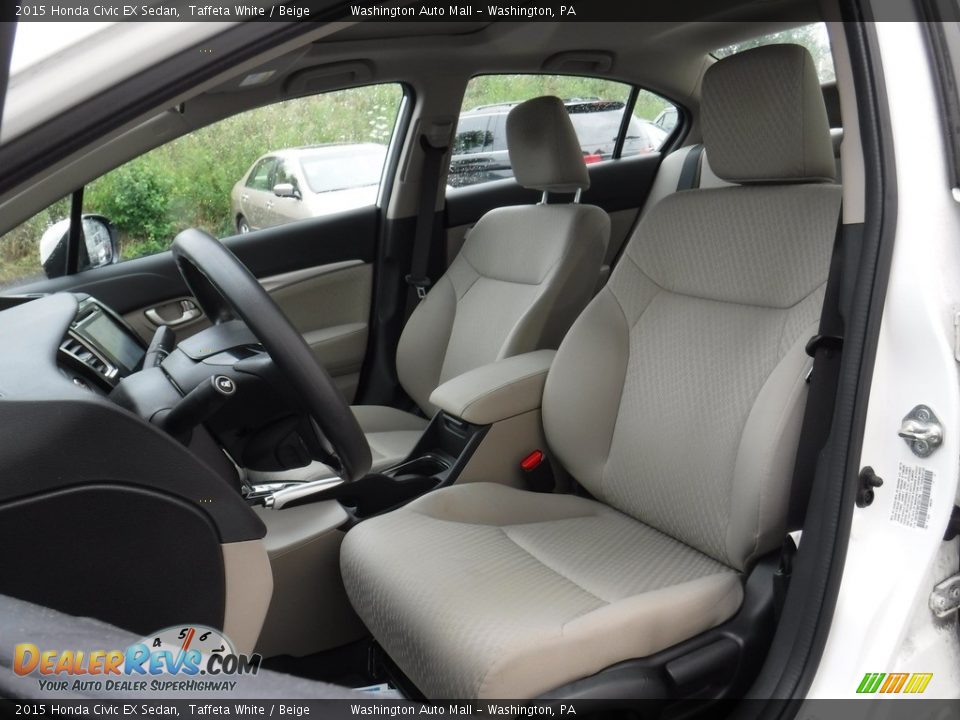 2015 Honda Civic EX Sedan Taffeta White / Beige Photo #14