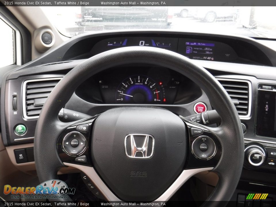 2015 Honda Civic EX Sedan Taffeta White / Beige Photo #18