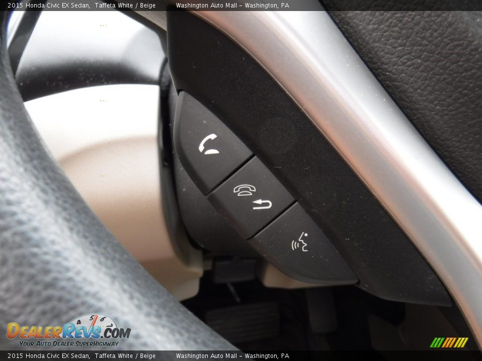 2015 Honda Civic EX Sedan Taffeta White / Beige Photo #19
