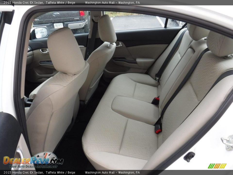 2015 Honda Civic EX Sedan Taffeta White / Beige Photo #21