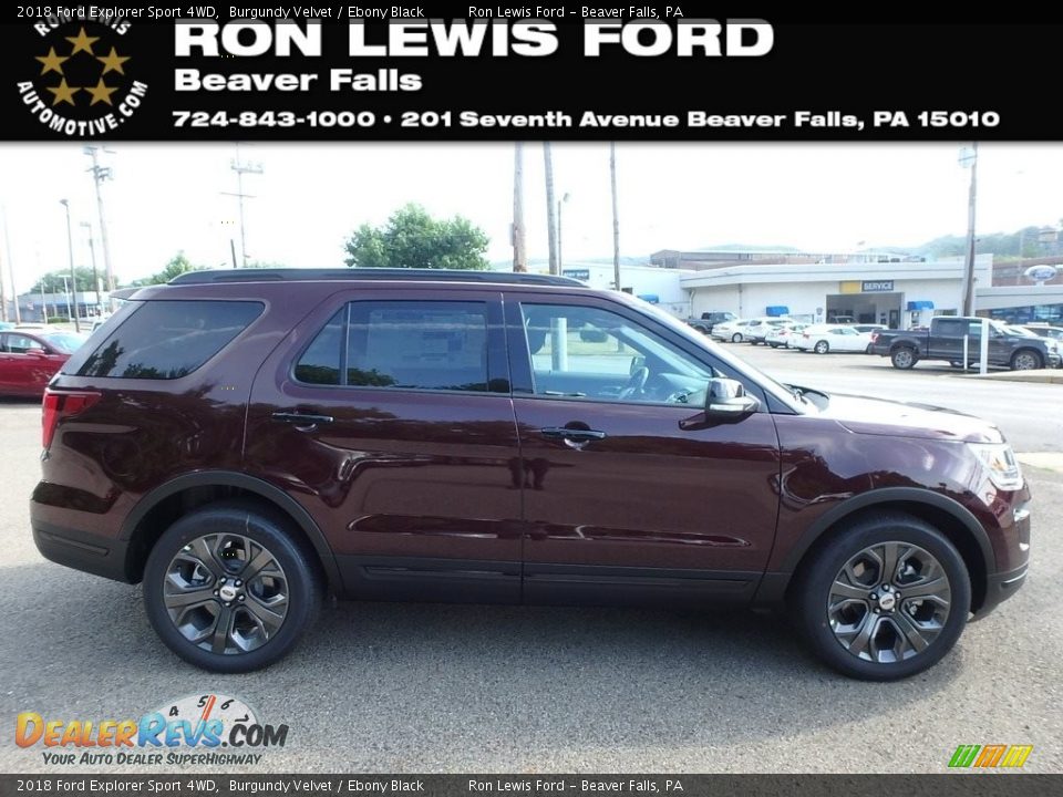 2018 Ford Explorer Sport 4WD Burgundy Velvet / Ebony Black Photo #1