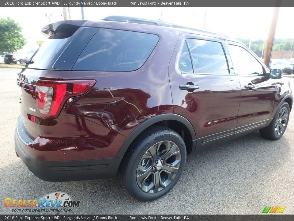 2018 Ford Explorer Sport 4WD Burgundy Velvet / Ebony Black Photo #3