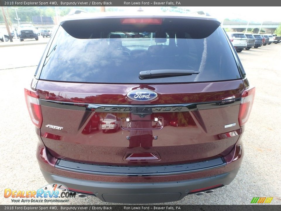 2018 Ford Explorer Sport 4WD Burgundy Velvet / Ebony Black Photo #4