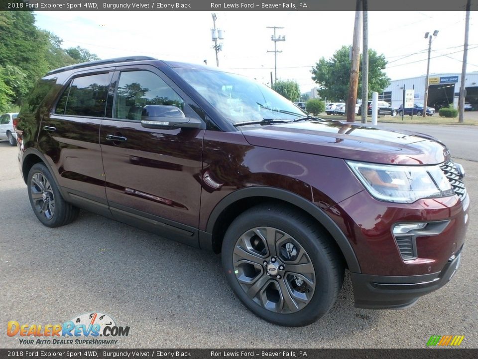 2018 Ford Explorer Sport 4WD Burgundy Velvet / Ebony Black Photo #9