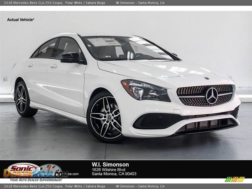 2018 Mercedes-Benz CLA 250 Coupe Polar White / Sahara Beige Photo #1
