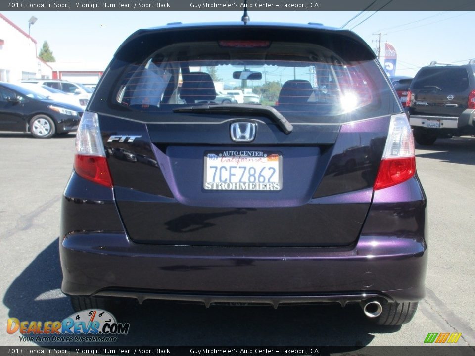 2013 Honda Fit Sport Midnight Plum Pearl / Sport Black Photo #6