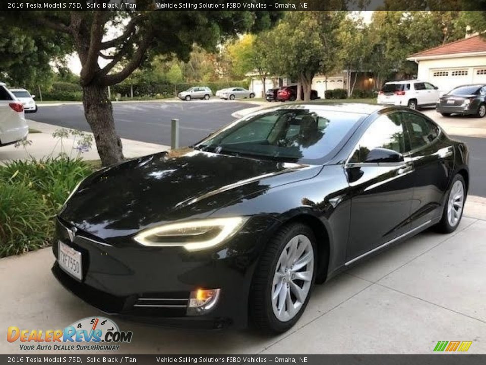 2016 Tesla Model S 75D Solid Black / Tan Photo #1