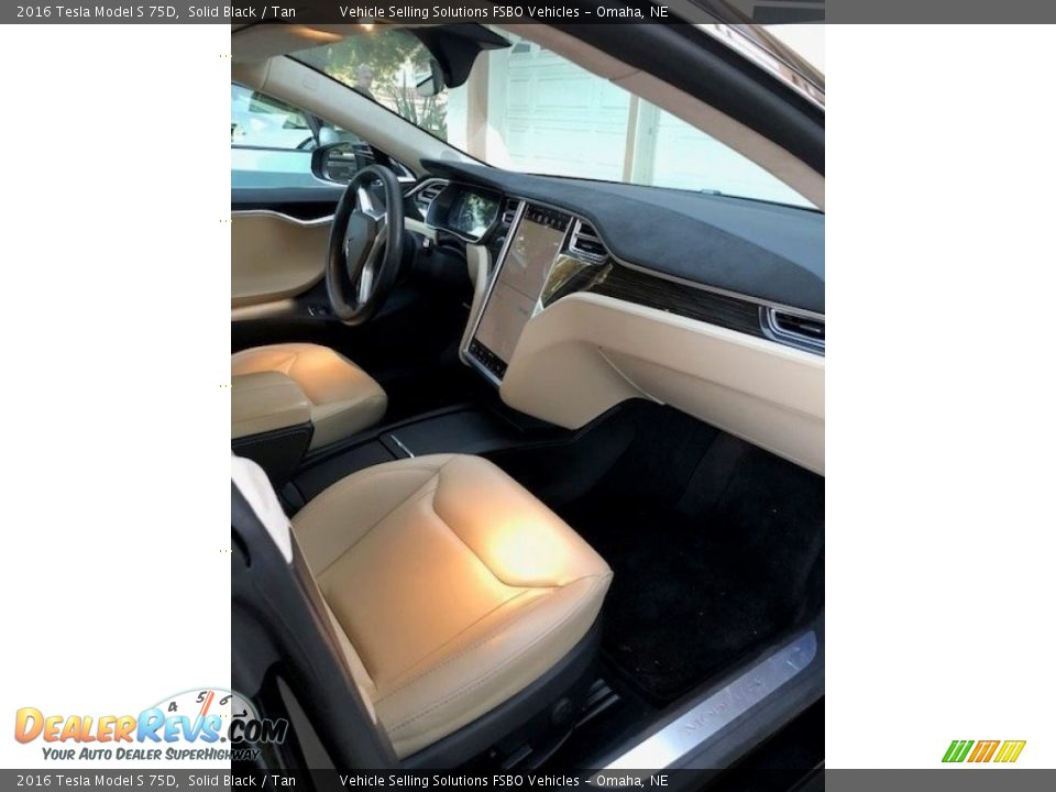 2016 Tesla Model S 75D Solid Black / Tan Photo #4