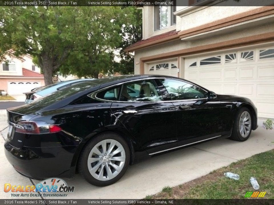 2016 Tesla Model S 75D Solid Black / Tan Photo #7