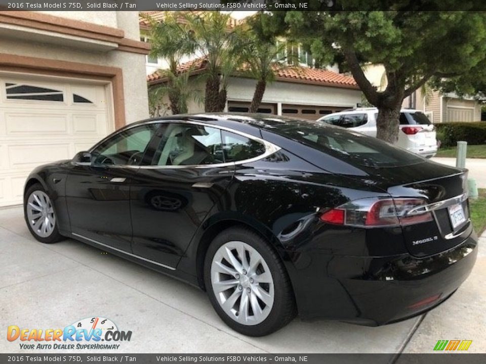 2016 Tesla Model S 75D Solid Black / Tan Photo #8