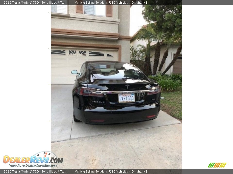 2016 Tesla Model S 75D Solid Black / Tan Photo #9