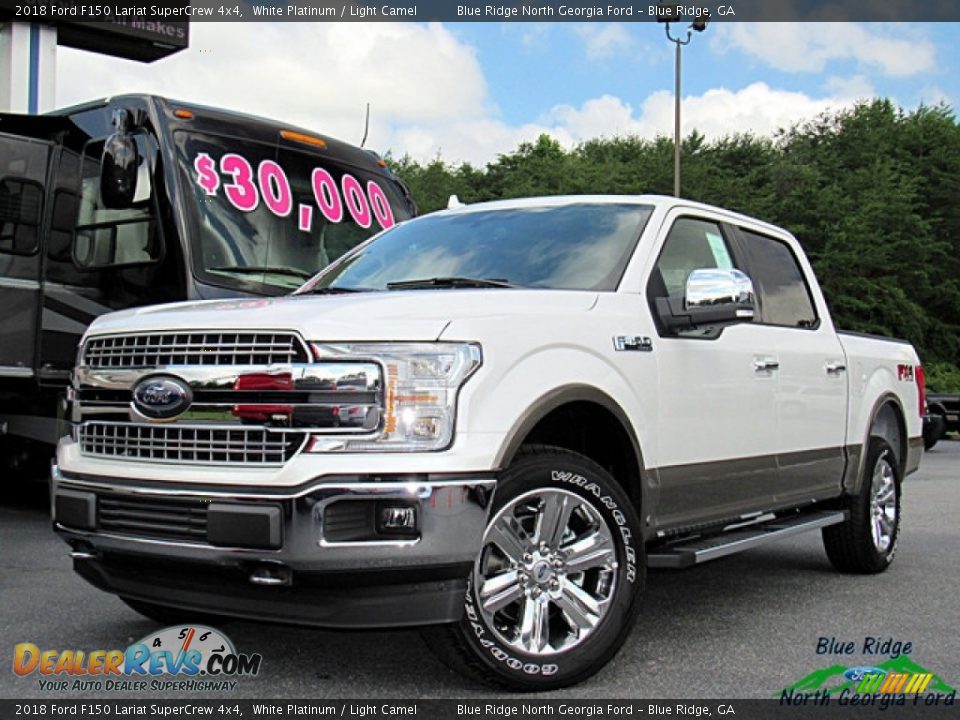 2018 Ford F150 Lariat SuperCrew 4x4 White Platinum / Light Camel Photo #1