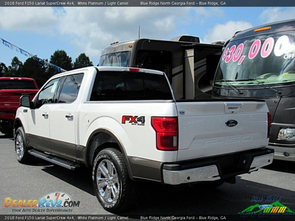 2018 Ford F150 Lariat SuperCrew 4x4 White Platinum / Light Camel Photo #3