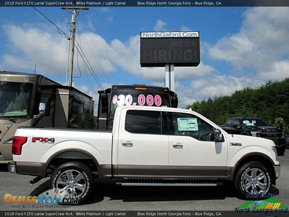 2018 Ford F150 Lariat SuperCrew 4x4 White Platinum / Light Camel Photo #6