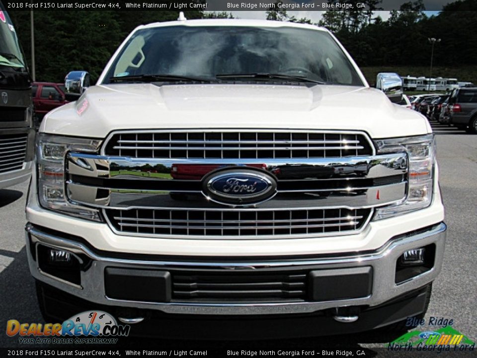 2018 Ford F150 Lariat SuperCrew 4x4 White Platinum / Light Camel Photo #8